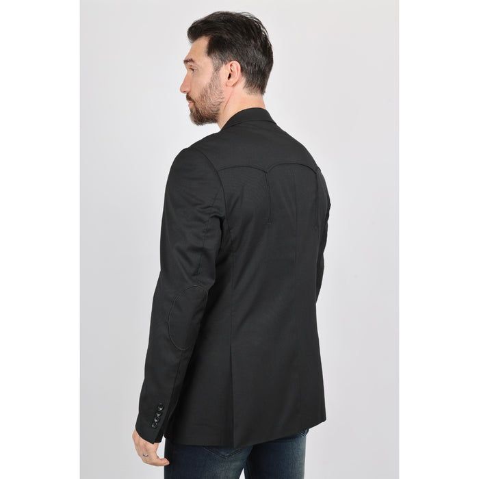 Platini Black Western-Style Sport Coat for Men with Elbow Patches