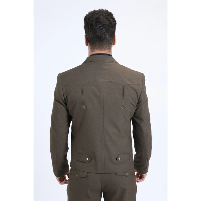 Platini Men’s Brown Western-Inspired Sport Suit