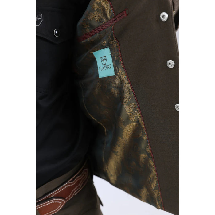 Platini Men’s Brown Western-Inspired Sport Suit