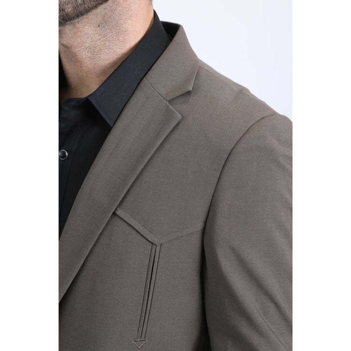 Platini Men’s Double-Breasted Western Blazer in Dark Brown