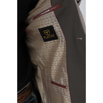 Platini Men’s Double-Breasted Western Blazer in Dark Brown