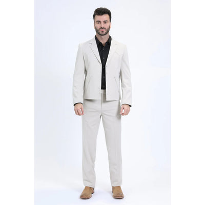 Platini Mens Off White Western-Inspired Sport Suit
