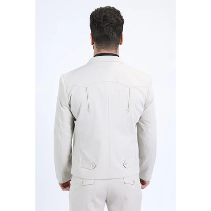 Platini Mens Off White Western-Inspired Sport Suit