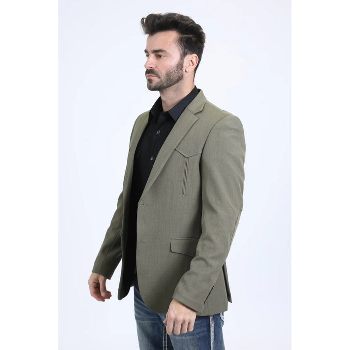Platini Men’s Olive Western Double Button Blazer Jacket