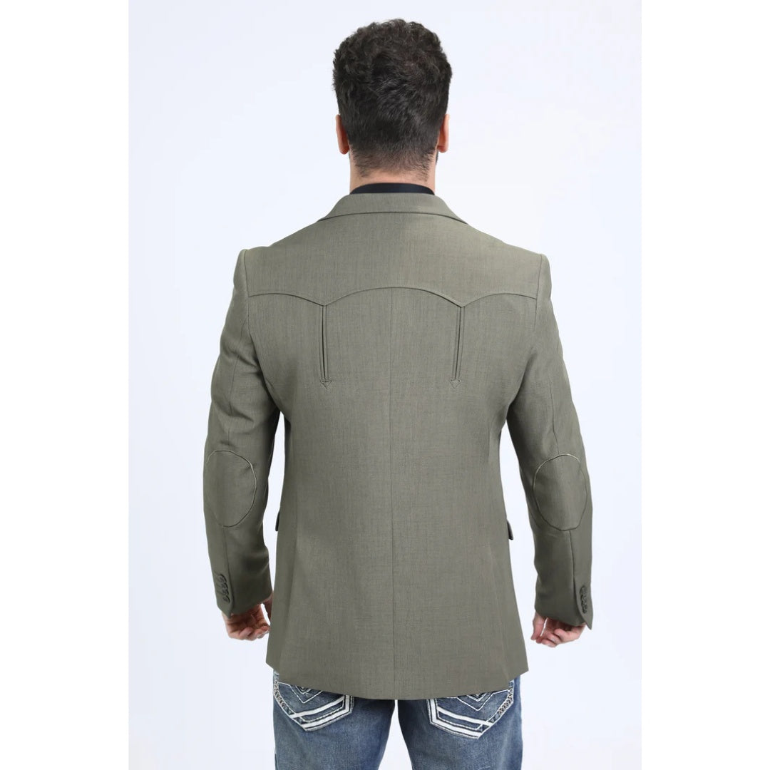 Platini Men’s Olive Western Double Button Blazer Jacket