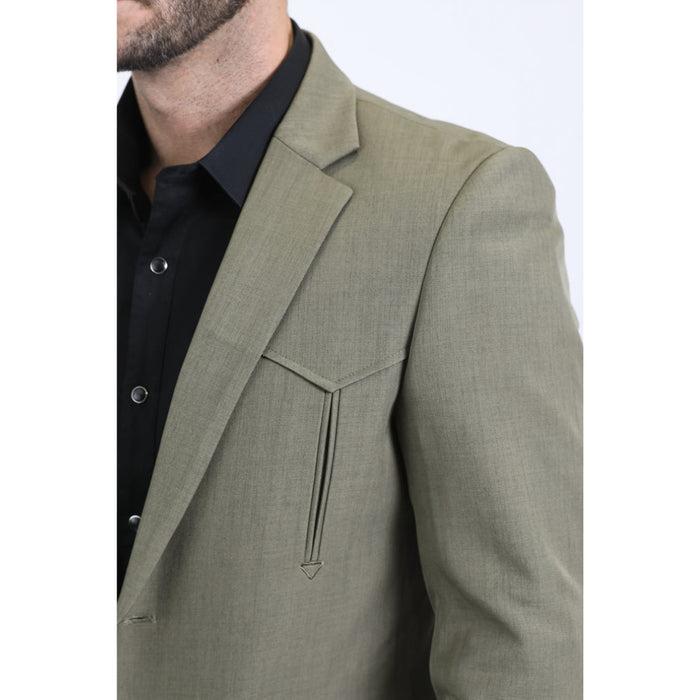 Platini Men’s Olive Western Double Button Blazer Jacket