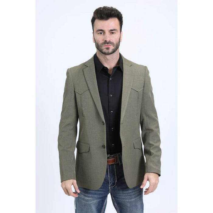 Platini Men’s Olive Western Double Button Blazer Jacket