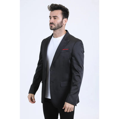 Platini Men’s Sleek Black Modern Fit Blazer