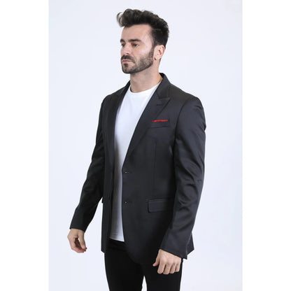 Platini Men’s Sleek Black Modern Fit Blazer