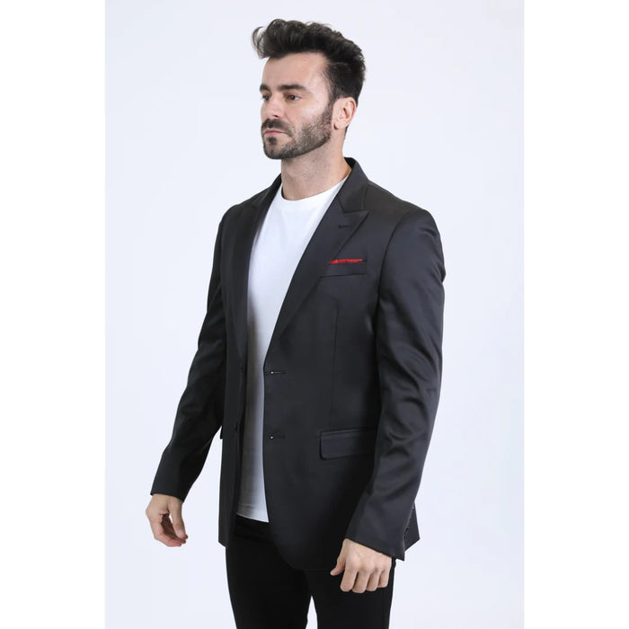 Platini Men’s Sleek Black Modern Fit Blazer