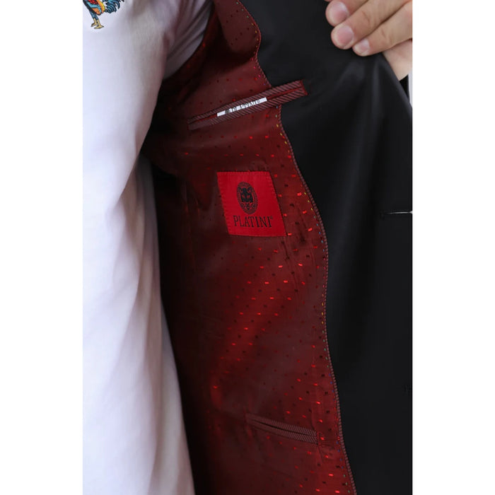 Platini Men’s Sleek Black Modern Fit Blazer