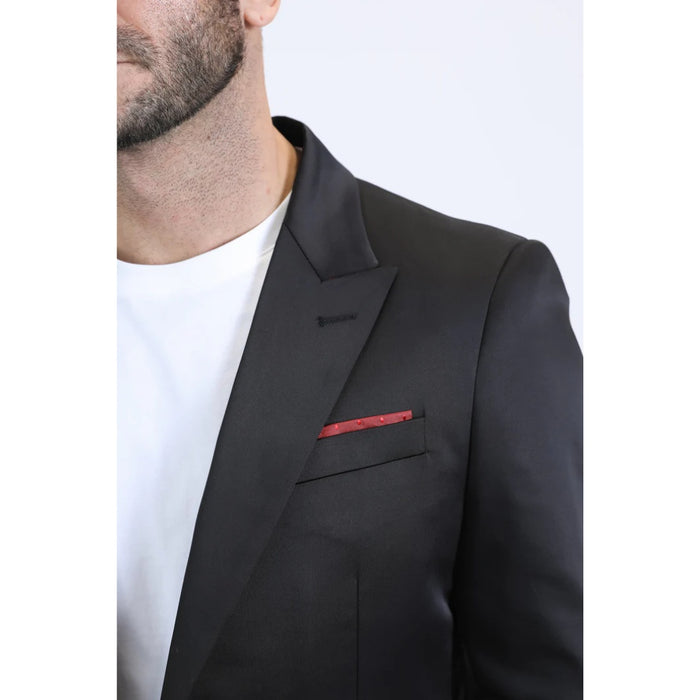 Platini Men’s Sleek Black Modern Fit Blazer