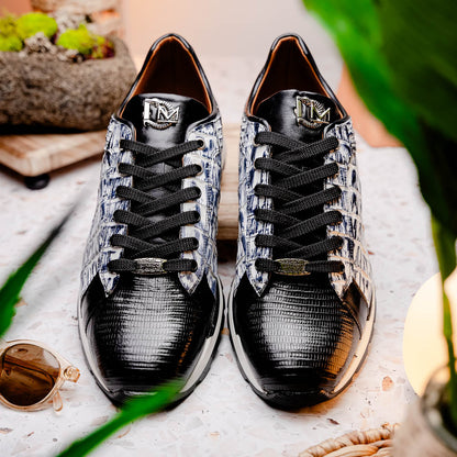 Marco_Di_Milano Portici Newspaper Black Leather Oxfords