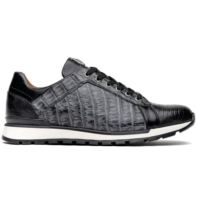 Marco Di Milano Portici Gray Men's Exotic Lizard / Crocodile Casual Sneakers 1 PORTICI_CAIMAN-LIZARD TEJU_GRAY_9  - from alligatorwarehouse.com