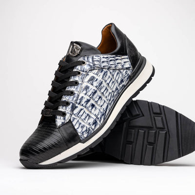 Marco_Di_Milano Portici Newspaper Black Leather Oxfords