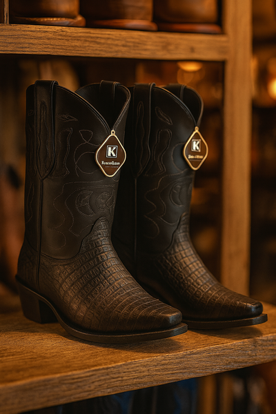 King Exotic Men's Caiman Belly Snip Toe Boots 47 -01  - from alligatorwarehouse.com