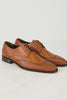 Men's Cognac Full Leather Lining Vestigium Genuine Ostrich Leg Derby Shoes Mens Ostrich Skin Shoes