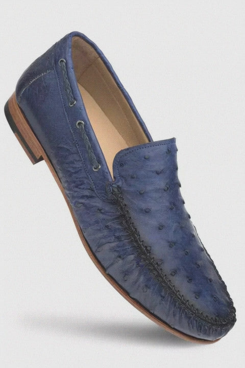 Mezlan Jean Genuine Ostrich Dress Moccasin