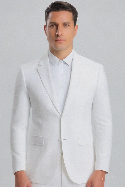 Mens Vested Summer Seersucker Suit in White Pinstripe