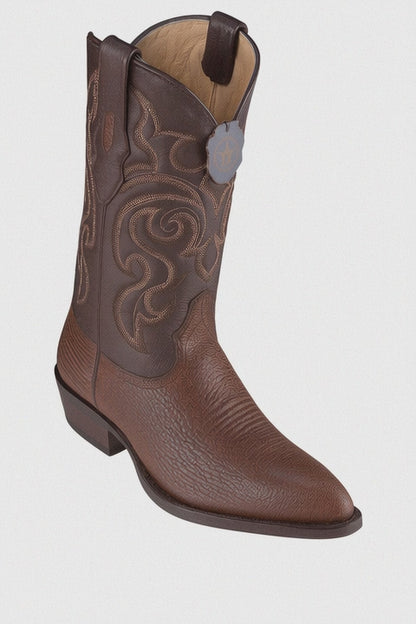 Brown Sharkskin Cowboy Boots J-Toe