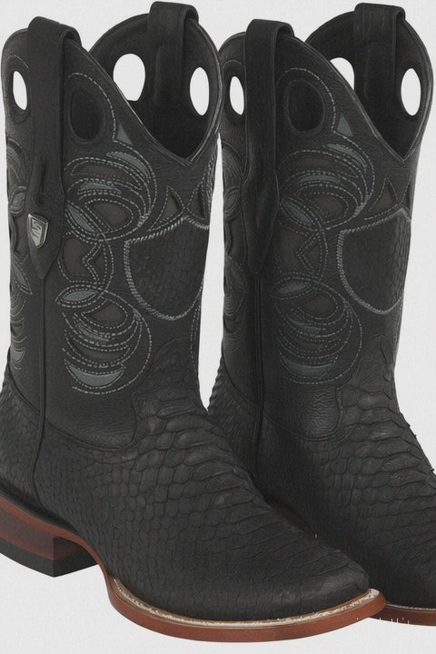 Python Snake Boots Mens Square Toe