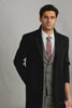 Men's Black Wool & Cashmere Overcoat – Classic Full Length Topcoat
