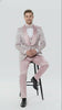 Men’s Light Pink Dusty Rose -  Floral Tuxedo Suit – Luxury Satin Shawl Lapel 3-Piece Formal Wedding and Prom Suit in Blush Mauve color