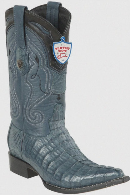 Caiman Tail Mexican Cowboy Boots Blue Jean