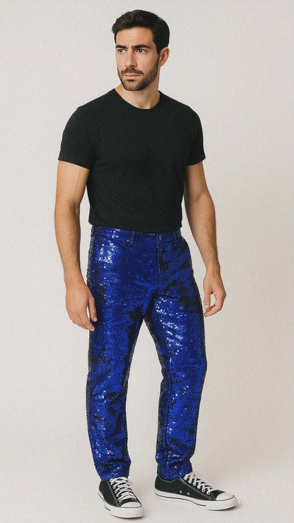 Mens Sequin Pants - Royal Dress Party Pants