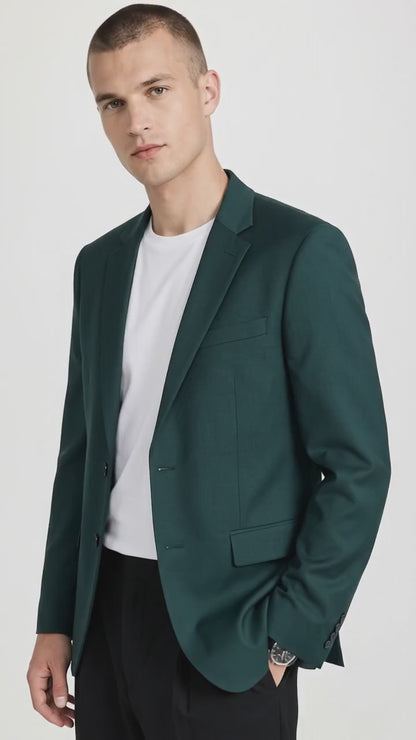 Men’s Dark Teal Blazer – Classic Fit Green Teal Sport Coat for Weddings, Business & Formal Wear