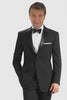 Mantoni 140s Wool 1-button Black Tuxedo