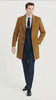 Men’s Camel Brown Wool Overcoat – Classic Long Dress Coat for Business and Casual Wear in Vecuna Color