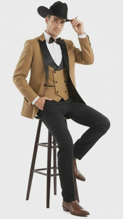 Light Brown Tuxedo For Wedding - Coffee Mocha Color With Vest and Pants