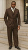 Tiglio Rosso Men’s Choclate Brown 3 Piece Suit –Double Breasted Vest with Classic 100% Wool Super 150's Fabric - Pleated Pants