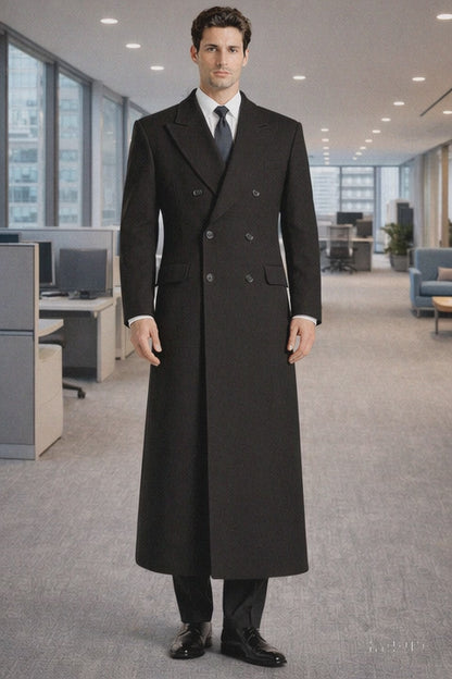 Authentic Fully Lined Double Breasted men's Wool Blend Dress Coat