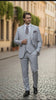 Men’s Very Light Gray Three-Piece  Wedding Suit 2 Buttons Modern or Slim Fit  Ash Bone Color Steel Grey