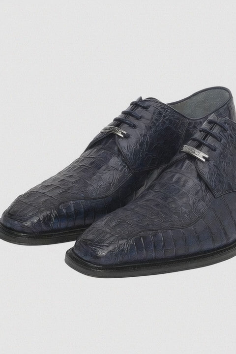 Belvedere Chapo Navy All-Over Genuine Hornback Crocodile Shoes