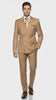 Mens Camel - Bronze - Goldish khaki Double-Breasted Suit – Luxury 2-Piece Formal Set with Gold Buttons and Peak Lapels by Rossi Man