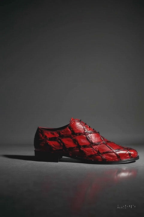 Marco Di Milano Olivieri Red Pirarucu Dress Shoe Oxfords