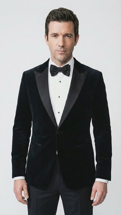 Mens Black Tuxedo Blazer – James Bond Inspired 007 Style Formal Dinner Jacket for Wedding and Evening Wear