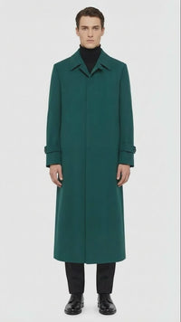 Men’s Full-Length Green Overcoat