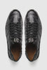 Marco Di Milano Nino Men's Shoes Black Sleek Genuine Caiman Crocodile Fashion Sneaker
