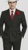 Mens Double Breasted Gangster Pinstripe Six Button Suit