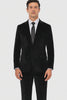 Men’s Black Velvet Peak Lapel Suit – 2-Piece Skinny Fit Formalwear by Tazzio
