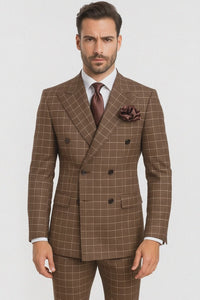Classic Fit in Brown Plaid Color by Rossiman