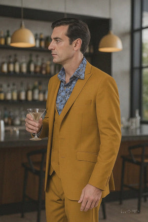 gold-suit-for-men-double-breasted-vest-peak-lapel-design
