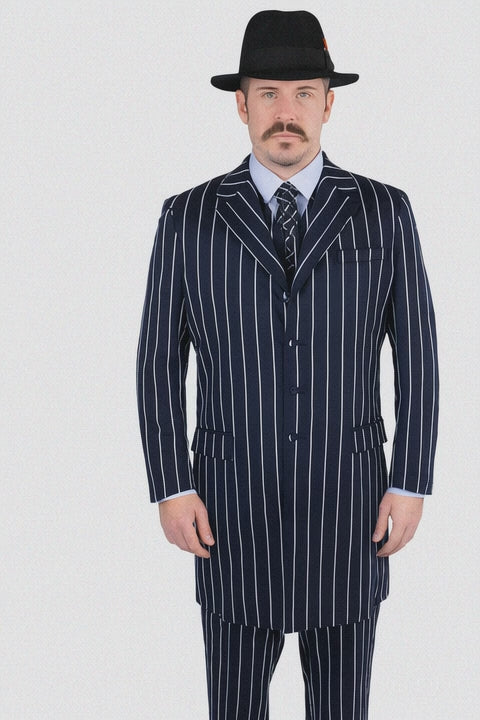 Mens Gangster Zoot Suit in 3 Colors  Chalk Stripe - Black and Red - Black and Gold - Black and White