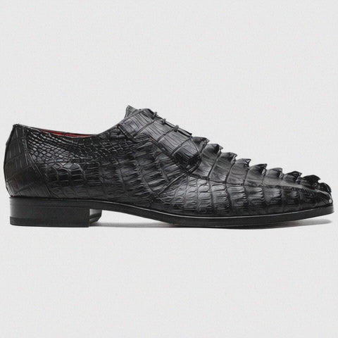 Marco Di Milano Cancun Black Caiman Crocodile Derby Shoes