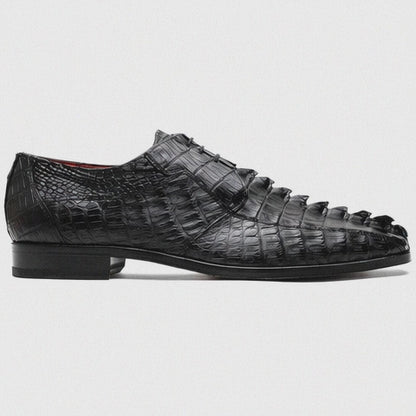 Marco Di Milano Cancun Black Caiman Crocodile Derby Shoes