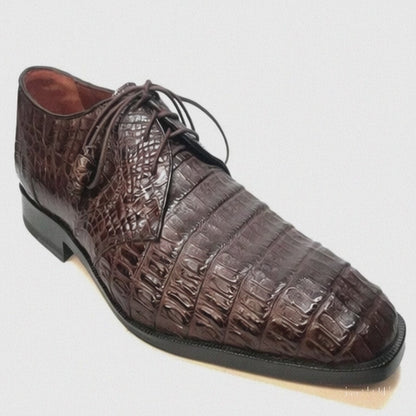 Los Altos All-Over Crocodile Lace Up Dress Shoes
